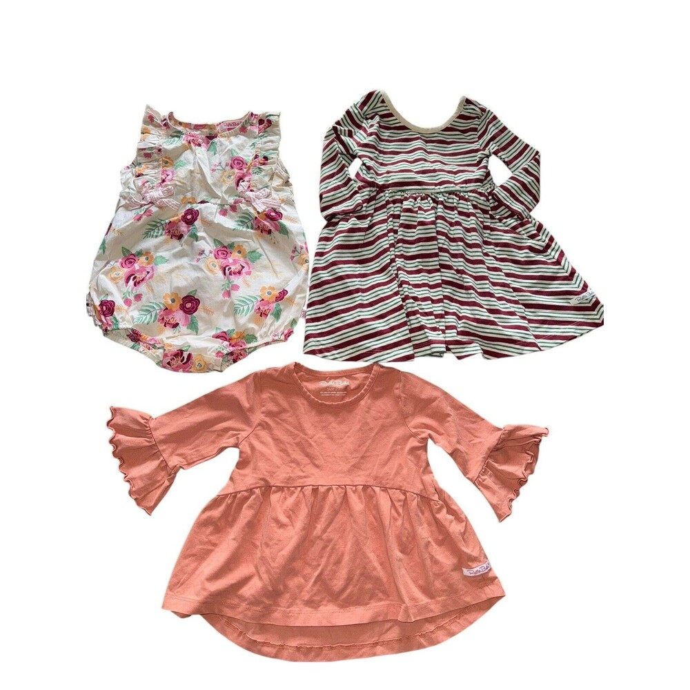 RuffleButts Lot Baby Girl Toddler Size 2t/3t Dress Romper Outfit Stripes Floral